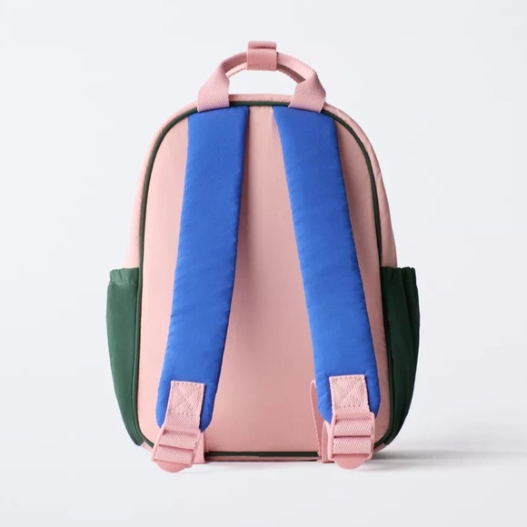 Zara Pink and Green Backpack with Embroidered Detail - Picture 4 of 4